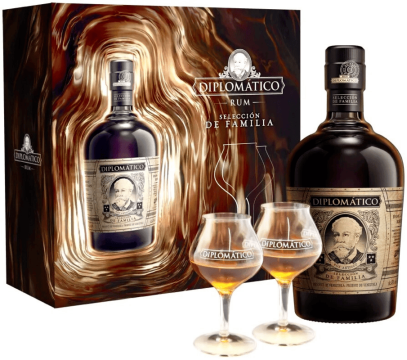 Ром Дипломатико Резерва Селекшн де Фамилия ПУ+2 бокала фото