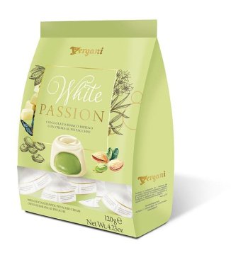 Конфеты из белого шоколада c фисташковым кремом «WHITE PASSION» фото