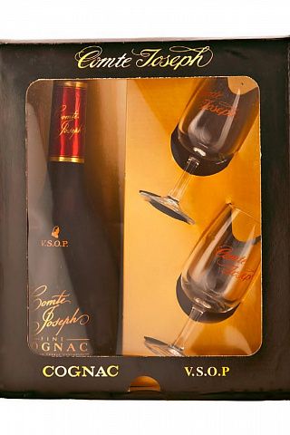К-як КОМТЕ ДЖОЗЕФ VSOP 0,7 - ПУ 2 бокала Коньяк Комте Джозеф V.S.O.P фото